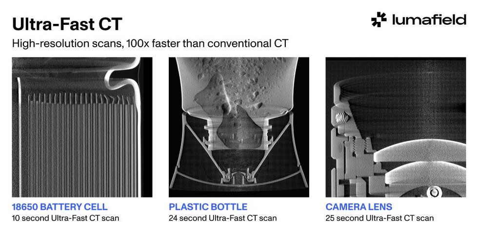 Lumafield Ultra-Fast CT with different timings