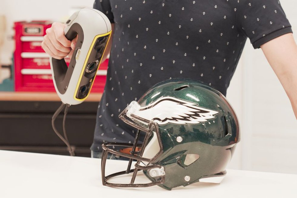 Peel 3D scanner sub application football helmet